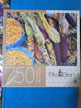 Big Ben 750 Piece Jigsaw Puzzle Colorful Corn 20” x 27” Milton Bradley #6046597